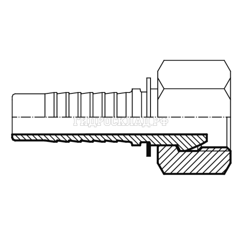 Фитинг DKL-French (г) 20x1.5 DN=08 (0°) PIPE=13.25 (Vitillo SPA)