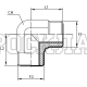 Адаптер 90° ORFS(ш) 1.3/16" - ORFS(ш) 1.7/16" (Vitillo SPA)