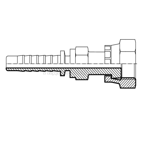 Фитинг ORFS (г) 11/16" DN=10 (0°) double exagon (Vitillo SPA)