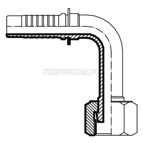 Фитинг ORFS (г) 1.7/16" DN=25 (90°) long drop (Vitillo SPA)