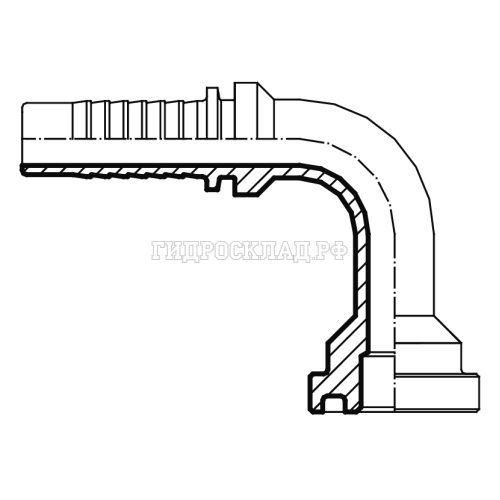 Фланец SFS D=63.5 DN=40 (90°) long drop (Vitillo SPA)