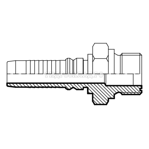 Фитинг ORFS (ш) 1.11/16" DN=25 InterLock (Vitillo SPA)