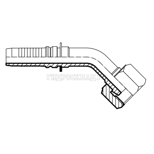 Фитинг ORFS (г) 1.7/16" DN=20 (45°) InterLock (Vitillo SPA)