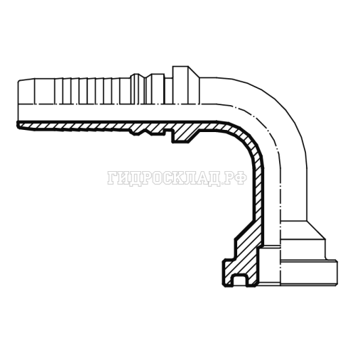 Фитинг SFS D=63.5 DN=32 (90°) InterLock long drop (Vitillo SPA)