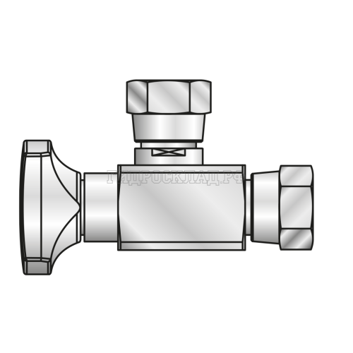 Кран манометра G1/4"(г) - G1/4"(г)  90° (Mini Press)