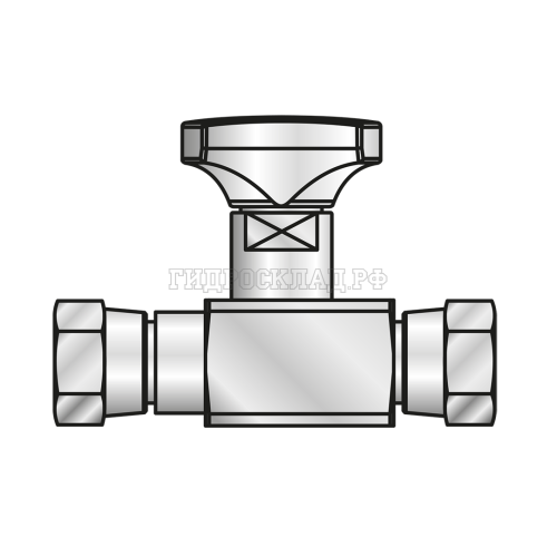 Кран манометра G1/4"(г)-G1/4"(г) 0° (Mini Press)