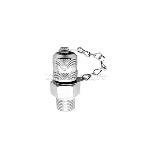 Точка контроля давления M16x2 - 3/8"-18 NPTF Type D (мет.колп.с цеп.) (Mini Press)