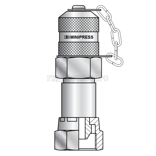 Точка контроля давления M16x2 - BSP(г) 1/4" - пласт.колп. (Mini Press)