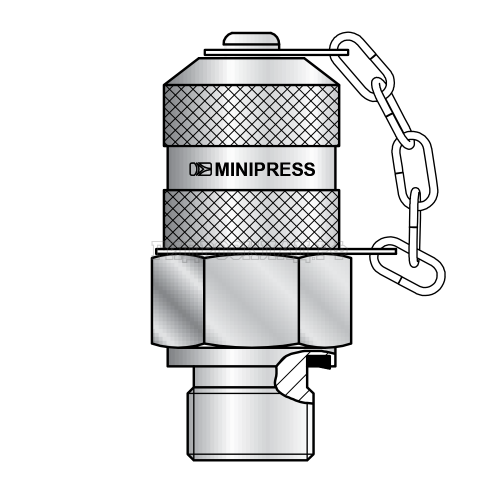 Точка контроля давления M16x2 - BSPP(ш) 1/8" - пласт.колп. O-Ring type С нержавейка (Mini Press)
