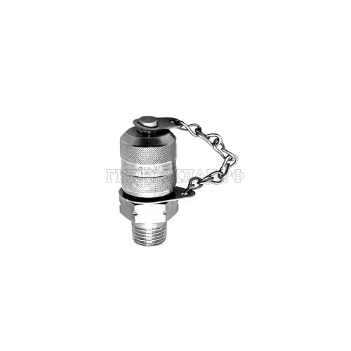 Точка контроля давления M16x2 - BSPT(ш) 1/4" - мет.колп.с цеп. (нерж) (Mini Press)