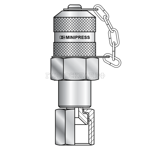 Точка контроля давления M16x2 - JIC(г) 1/2"-20 - пласт.колп. (Mini Press)