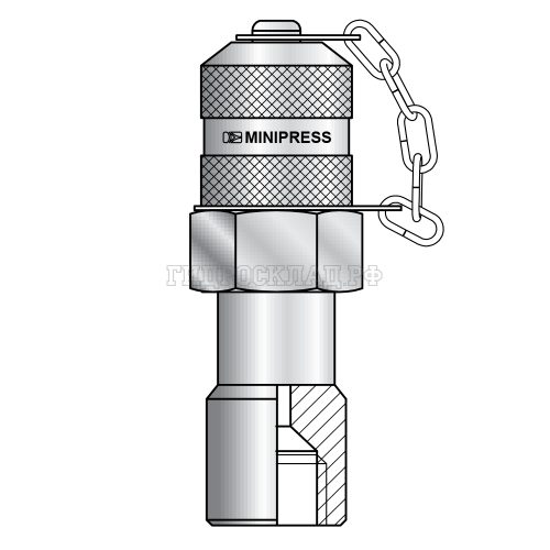 Точка контроля давления M16x2 - JIC(г) 7/16"-20 - пласт.колп. (Mini Press)