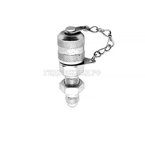 Точка контроля давления M16x2 - JIC(ш) 1/2"-20  (мет.колп.с цеп.) проходной (Mini Press)