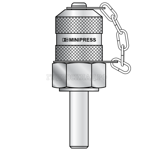 Точка контроля давления M16x2 - Pipe P=16  (мет.колп.с цеп.) (Mini Press)