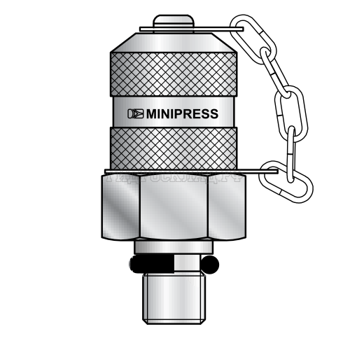 Точка контроля давления M16x2 - UNF(ш) 1/2"-20 - мет.колп.с пласт.держ. O-Ring type Е (Mini Press)