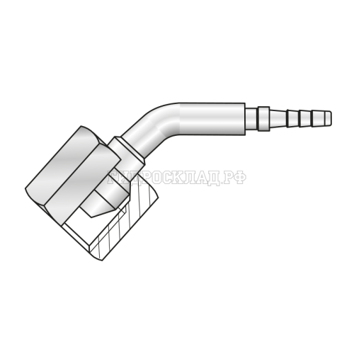 Фитинг BSP(г) 1/4" Ду=4мм (45°) (Mini Press)