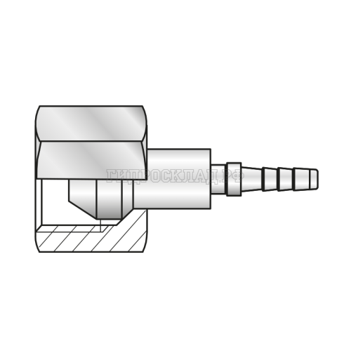 Фитинг BSP(г) 1/8" Ду=4мм (0°) (Mini Press)