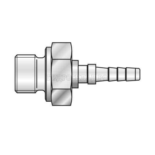 Фитинг BSPP(ш) 1/4" Ду=2мм (0°) (Mini Press)