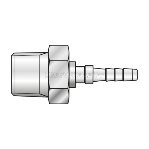 Фитинг BSPT(ш) 1/8" Ду=2мм (0°) (Mini Press)