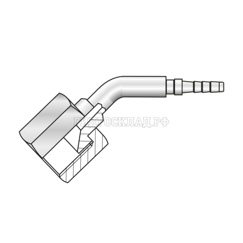Фитинг JIC(г) 1/2"-20 Ду=4мм (45°) (Mini Press)