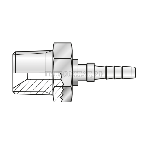 Фитинг NPTF(ш) 1/4"-18 Ду=3мм (0°) (Mini Press)