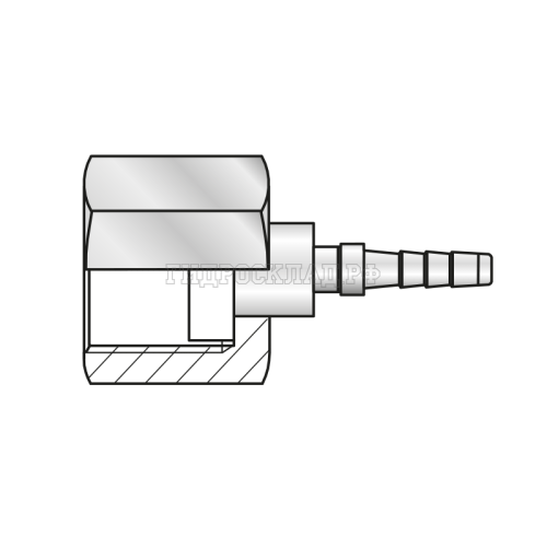 Фитинг ORFS(г) 9/16"-18 Ду=3мм (0°) (Mini Press)