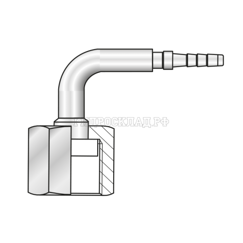Фитинг ORFS(г) 9/16"-18 Ду=4мм (90°) (Mini Press)