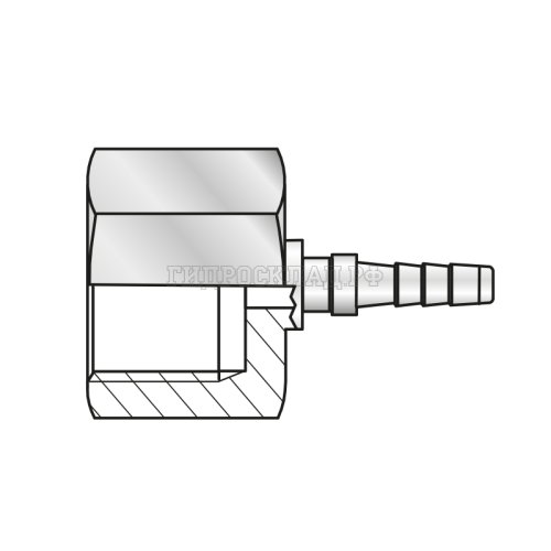 Фитинг к манометру 1/4"-18 NPTF Ду=4мм (0°) (Mini Press)