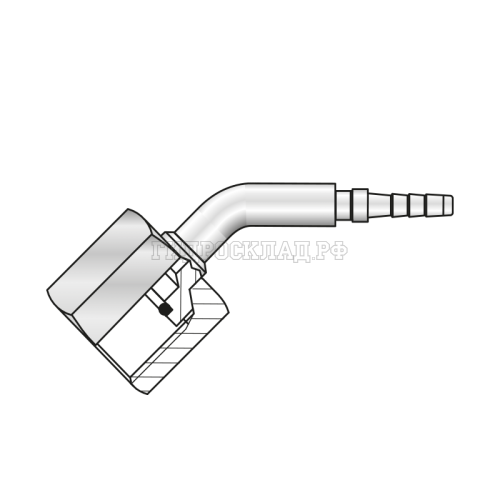 Фитинг к манометру G1/2" Ду=3мм (45°) (Mini Press)