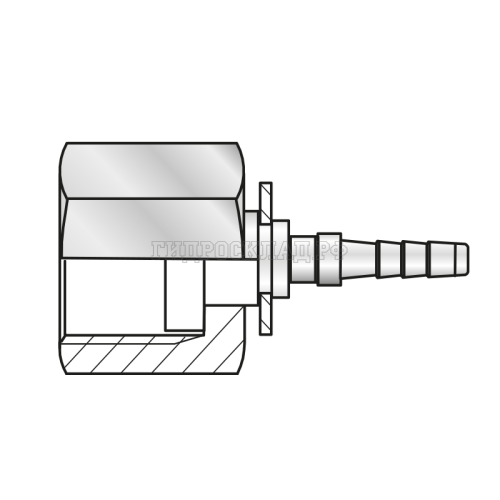 Фитинг к манометру G1/8" Ду=2мм (0°) (Mini Press)