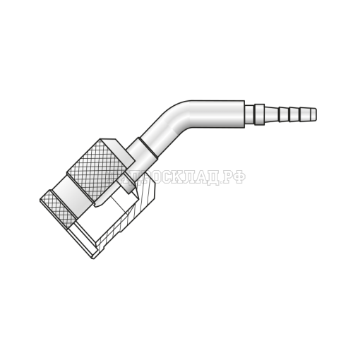 Фитинг к точке контроля M12.65x1.5 Ду=2мм (45°) (Mini Press)