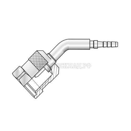 Фитинг к точке контроля M16x1.5 Ду=4мм (45°) Ch=19мм (Mini Press)