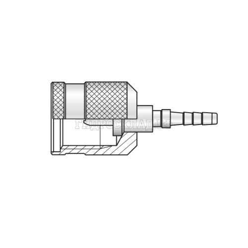 Фитинг к точке контроля M16x2 Ду=4мм (0°) (Mini Press)