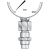 Адаптер манометра 1/4"-18 NPTF - с точкой контроля M16x2 (Mini Press)