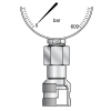 Адаптер манометра 1/4"-18 NPTF - на точку контроля S12.65x1.5 (0°) (Mini Press)