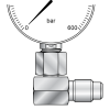 Адаптер манометра G1/2" - с точкой контроля M16x1.5 (90°) (Mini Press)