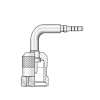 Фитинг к точке контроля M16x1.5 Ду=2мм (90°) Ch=19мм (Mini Press)