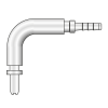 Фитинг Plug-in  Ду=4мм (90°) (Mini Press)