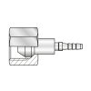 Фитинг BSP(г) 1/4" Ду=2мм (0°) (Mini Press)