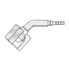 Фитинг BSP(г) 1/8" Ду=3мм (45°) (Mini Press)