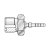 Фитинг ORFS(ш) 9/16"-18 Ду=3мм (0°) (Mini Press)