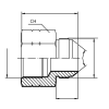Адаптер JIC(г) 1.1/16" - JIC(ш) 7/8" Tipe X (Vitillo SPA)