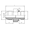 Адаптер JIC(ш) 1.1/16" - BSPP(ш) 1" Form E (RASTELLI RACCORDI s.r.l.)
