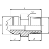 Адаптер JIC(ш) 1.5/8" - BSPT(ш) 1" (Vitillo SPA)