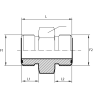 Адаптер ORFS(ш) 1.7/16" - ORFS(ш) 1.3/16" (Vitillo SPA)