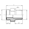 Адаптер ORFS(ш) 2" - BSPP(F) 1.1/2" (Vitillo SPA)