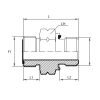 Адаптер ORFS(ш) 1.11/16" - Metric(ш) 48x2 Form E (Vitillo SPA)