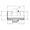 Адаптер ORFS(ш) 1" - BSPP(ш) 1/4" Form E (Vitillo SPA)