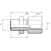 Адаптер ORFS(ш) 1.7/16" - BSPP(F) 1" проходной (Vitillo SPA)