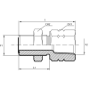 Адаптер ORFS(ш) 2" - NPT(F) 1.1/2" проходной (Vitillo SPA)